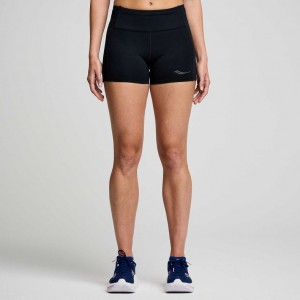 Black Saucony Fortify 3" Hot Women's Shorts | USA MNACUR