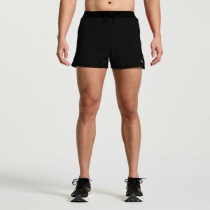 Black Saucony Outpace 3" Men's Shorts | USA ARDZHQ