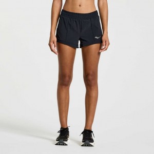 Black Saucony Outpace 3" Women's Shorts | USA KHSGVO