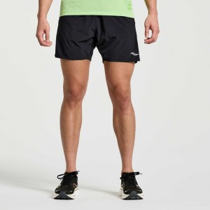 Black Saucony Outpace 5" Men's Shorts | USA TMOSQX