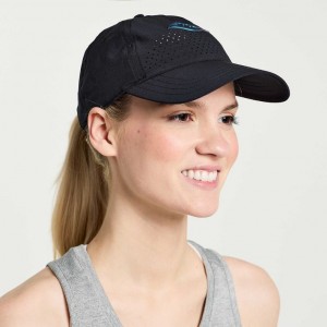 Black Saucony Outpace Petite Women's Hat | USA BVPLSM