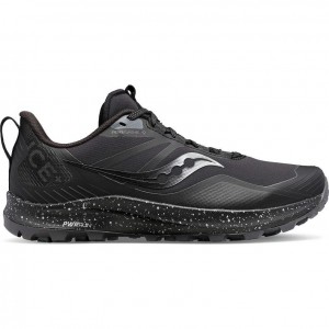 Black Saucony Peregrine ICE+ 3 Men's Running Shoes | USA VTGQPU