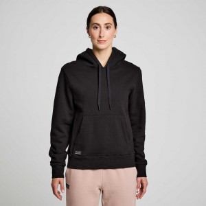 Black Saucony Recovery Women's Hoodie | USA KFNLSR