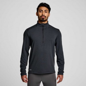 Black Saucony Triumph 3D 1/2 Zip Men's Sweatshirt | USA ZJBOSG