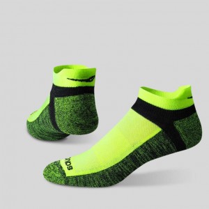 Black / Green Saucony Inferno No Show Tab 3-Pack Men's Socks | USA HRPUSB