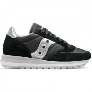 Black / Silver Saucony Jazz Triple Women's Sneakers | USA LZCOMQ