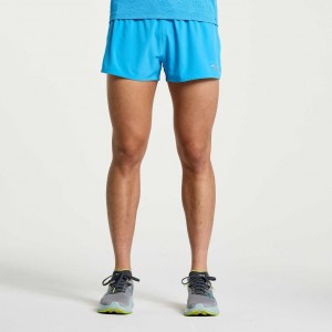 Blue Saucony Outpace 2.5" Split Men's Shorts | USA EGPQZU