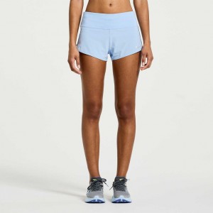 Blue Saucony Outpace 2.5" Split Women's Shorts | USA CZRNTP