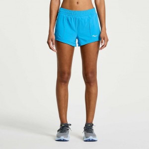 Blue Saucony Outpace 3" Women's Shorts | USA MHZSVB