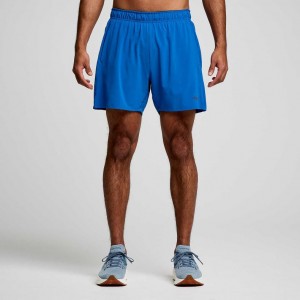 Blue Saucony Outpace 5" Men's Shorts | USA SOWKRN