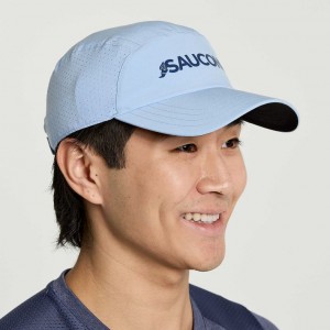 Blue Saucony Outpace Men's Hat | USA YLBGOV