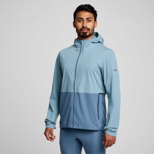 Blue Saucony Runshield Men's Jacket | USA GQOYHS