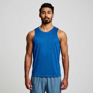 Blue Saucony Stopwatch Men's Singlet | USA MXKTJB