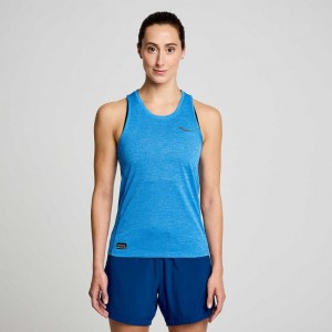 Blue Saucony Stopwatch Women's Singlet | USA VWIRFM