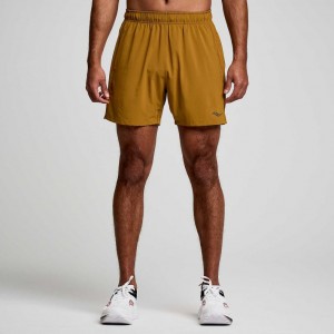 Brown Saucony Outpace 5" Men's Shorts | USA YIWOHJ