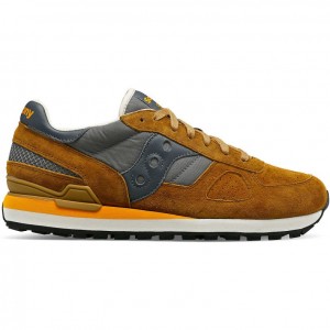 Brown / Grey Saucony Shadow Original Premium Men's Sneakers | USA RYAHQL