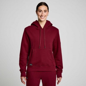 Burgundy Saucony Recovery Women's Hoodie | USA EXCTSI