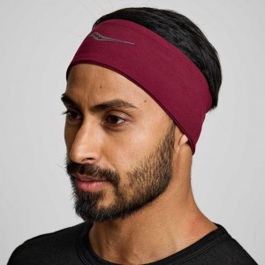 Burgundy Saucony Solstice Men's Headband | USA ONHUTB