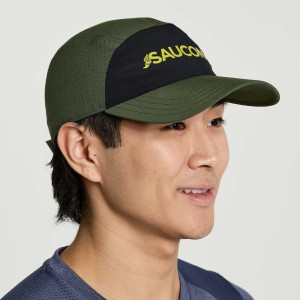 Dark Green Saucony Outpace Men's Hat | USA ENORCM