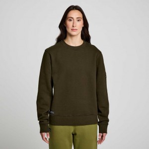 Dark Green Saucony Recovery Crew Women's Sweatshirt | USA IOFXHG