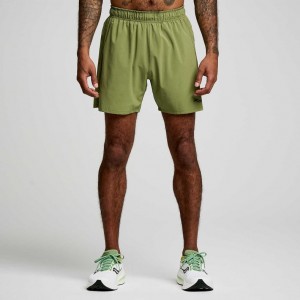 Green Saucony Outpace 5" Men's Shorts | USA MQRNZP