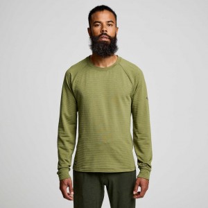 Green Saucony Triumph 3D Crew Men's Sweatshirt | USA OZYINP