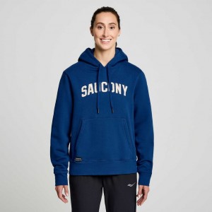 Indigo Saucony Recovery Women's Hoodie | USA AXWRJD