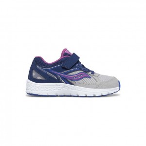 Navy / Grey Saucony Cohesion 14 A/C Big Kids' Sneakers | USA KYRIPA