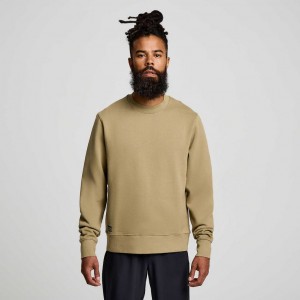 Olive Saucony Recovery Crew Men's Sweatshirt | USA XVCPES