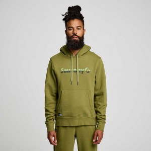 Olive Saucony Recovery Men's Hoodie | USA UTVRWP