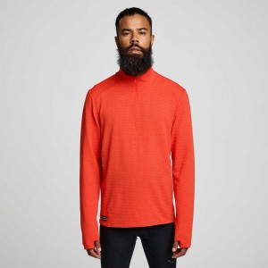 Orange Saucony Triumph 3D 1/2 Zip Men's Sweatshirt | USA DZQOEI