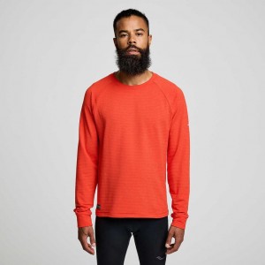 Orange Saucony Triumph 3D Crew Men's Sweatshirt | USA CHYRBL