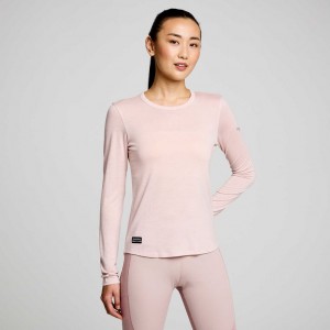 Pink Saucony Peregrine Merino Long Sleeve Women's T-Shirt | USA GNOMZW