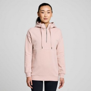 Pink Saucony Recovery Zip Tunic Women's Hoodie | USA SVDMFI