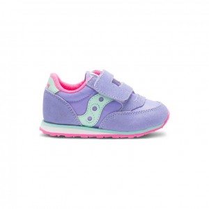 Purple Saucony Jazz Hook & Loop Big Kids' Sneakers | USA VAMLXT