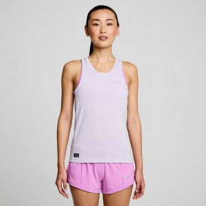 Purple Saucony Stopwatch Women's Singlet | USA SUETFY