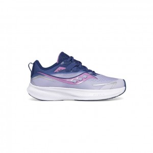 Purple / Indigo Saucony Ride 15 Big Kids' Sneakers | USA EZLRDN