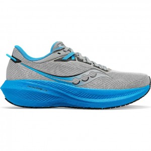 Silver / Blue Saucony Triumph 21 Men's Running Shoes | USA GMIZKB