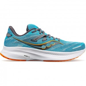 Turquoise Saucony Guide 16 Men's Wide Running Shoes | USA WTINMQ