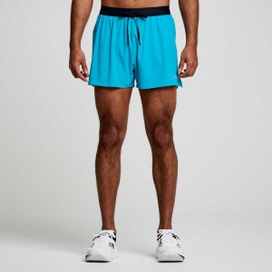 Turquoise Saucony Outpace 3" Men's Shorts | USA TCQWZN