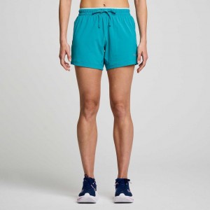 Turquoise Saucony Outpace 5" Women's Shorts | USA JMLCBP