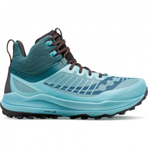 Turquoise Saucony Ultra Ridge GTX Men's Trail Running Shoes | USA JHYMOW