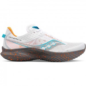 White Saucony Kinvara 14 Men's Running Shoes | USA VHWOZF