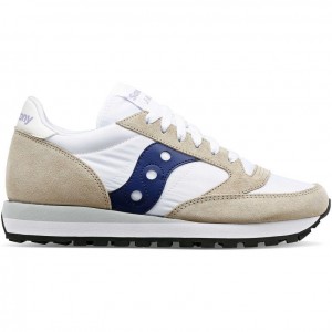 White / Beige / Navy Saucony Jazz Original Women's Sneakers | USA UGXNIT