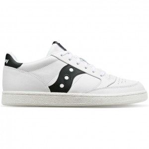 White / Black Saucony Jazz Court PU Women's Sneakers | USA TLCBXD