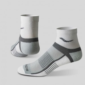 White / Grey Saucony Inferno Quarter 3-Pack Women's Socks | USA RKQWSJ