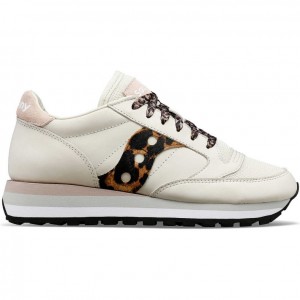 White / Leopard Saucony Jazz Triple Women's Sneakers | USA ZDRQTM