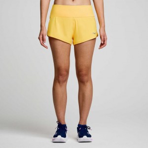 Yellow Saucony Outpace 2.5" Split Women's Shorts | USA AIJCUX