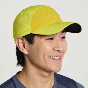 Yellow Saucony Outpace Men's Hat | USA FNZLHR