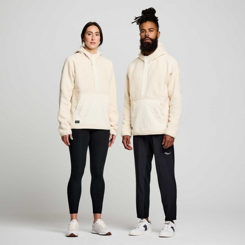 Beige Saucony Recovery Sherpa Pullover Women's Hoodie | USA WXHNME